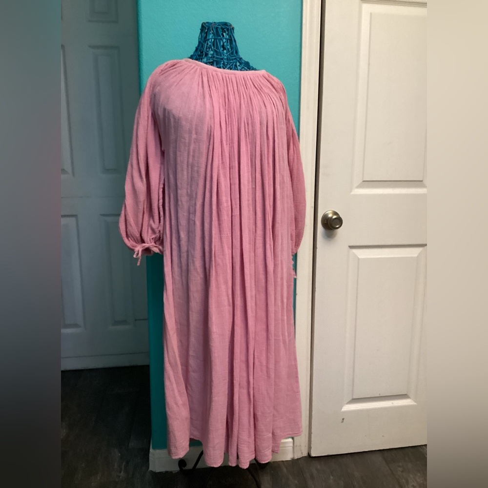 1970s Gauze Dress | Amerikan Climax-Pink - Picture 4 of 7